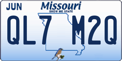 MO license plate QL7M2Q