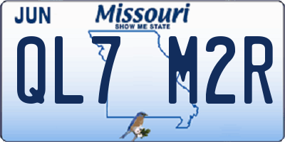 MO license plate QL7M2R