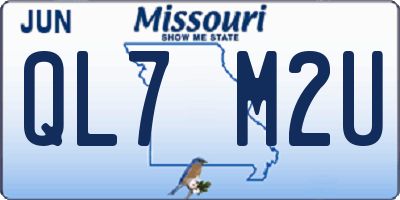 MO license plate QL7M2U