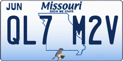 MO license plate QL7M2V