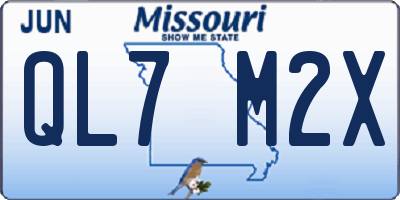 MO license plate QL7M2X