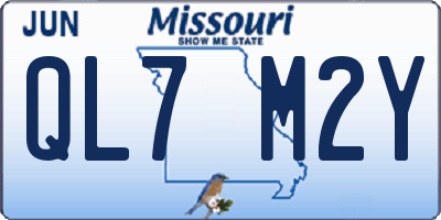 MO license plate QL7M2Y