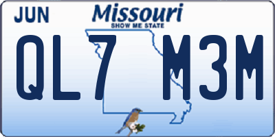 MO license plate QL7M3M