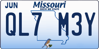 MO license plate QL7M3Y