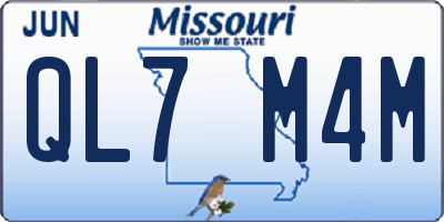 MO license plate QL7M4M