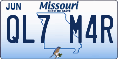 MO license plate QL7M4R