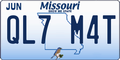 MO license plate QL7M4T