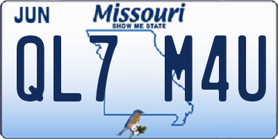 MO license plate QL7M4U