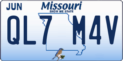 MO license plate QL7M4V