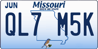 MO license plate QL7M5K