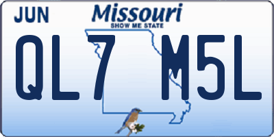MO license plate QL7M5L