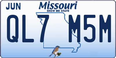 MO license plate QL7M5M