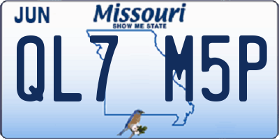 MO license plate QL7M5P