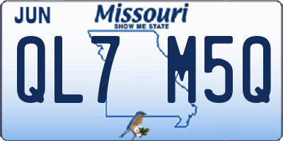 MO license plate QL7M5Q