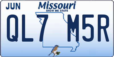 MO license plate QL7M5R
