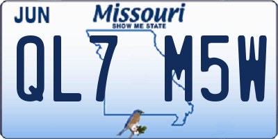 MO license plate QL7M5W