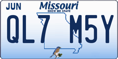 MO license plate QL7M5Y