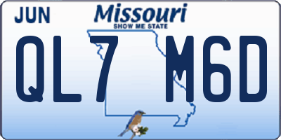 MO license plate QL7M6D