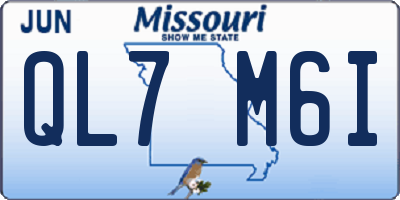 MO license plate QL7M6I