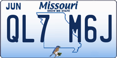 MO license plate QL7M6J