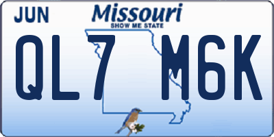 MO license plate QL7M6K