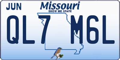 MO license plate QL7M6L