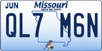MO license plate QL7M6N