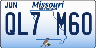 MO license plate QL7M6O