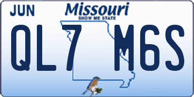 MO license plate QL7M6S