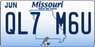 MO license plate QL7M6U