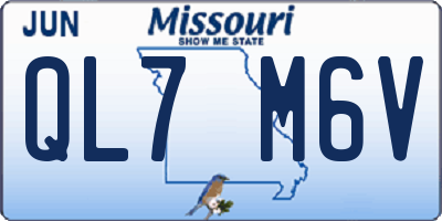 MO license plate QL7M6V