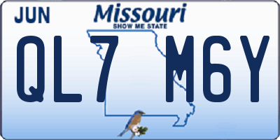 MO license plate QL7M6Y