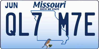 MO license plate QL7M7E