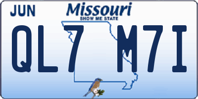 MO license plate QL7M7I