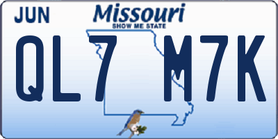 MO license plate QL7M7K