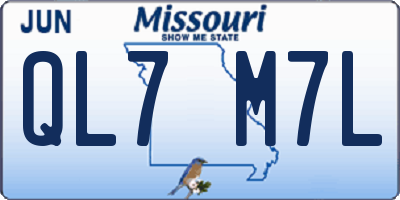 MO license plate QL7M7L
