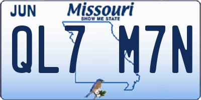 MO license plate QL7M7N