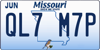 MO license plate QL7M7P