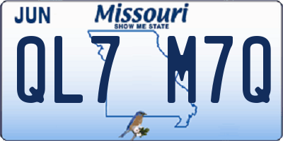 MO license plate QL7M7Q