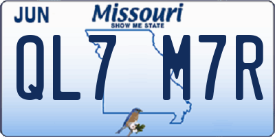 MO license plate QL7M7R