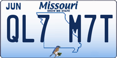 MO license plate QL7M7T