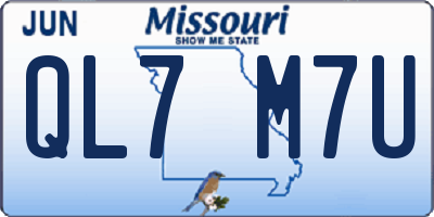 MO license plate QL7M7U