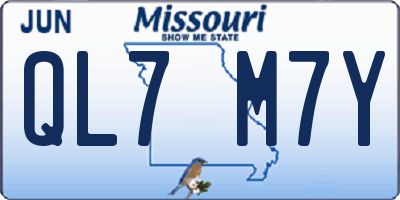 MO license plate QL7M7Y