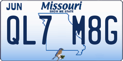 MO license plate QL7M8G