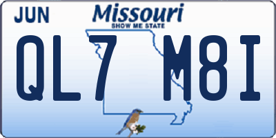 MO license plate QL7M8I