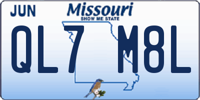 MO license plate QL7M8L