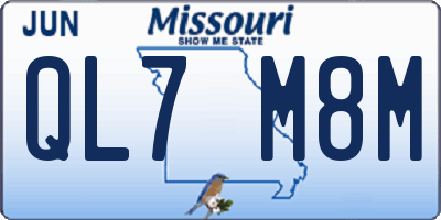 MO license plate QL7M8M