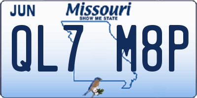 MO license plate QL7M8P