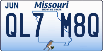 MO license plate QL7M8Q