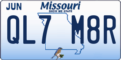 MO license plate QL7M8R